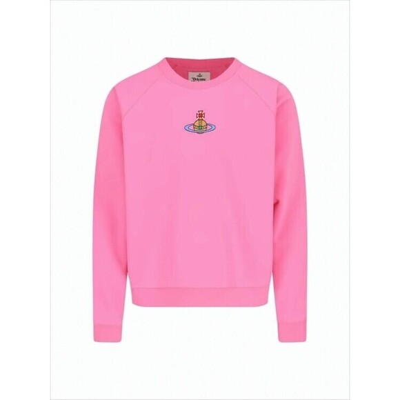 Vivienne Westwood Pink Cropped Sweatshirt With Embroidered Emblem - NWT